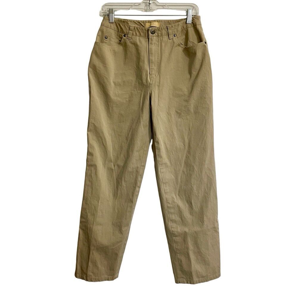 Kate Hill Casual Straight Leg Pants Size 8 Khaki Vintage Preppy Classic …